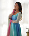 Light Pestle Rainbow Colored Heavy Fox Georgette Anarkali Gown