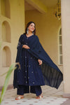 Siya Designer Navy Blue Ethnic Anarkali Suit Set