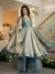 Elegant Ice Blue Embroidered Anarkali Suit Set with Dupatta