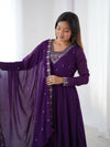 Suri Purple Embroidery Pure Georgette Anarkali Gown