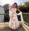 White Premium Anarkali Gown with Elegant Dupatta Set