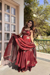 Designer Maroon Embroidered Anarkali Suit Set for Women