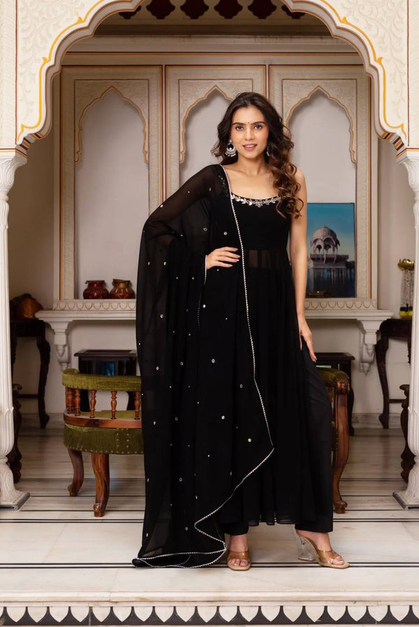 Juli Black Premium Anarkali Suit Set