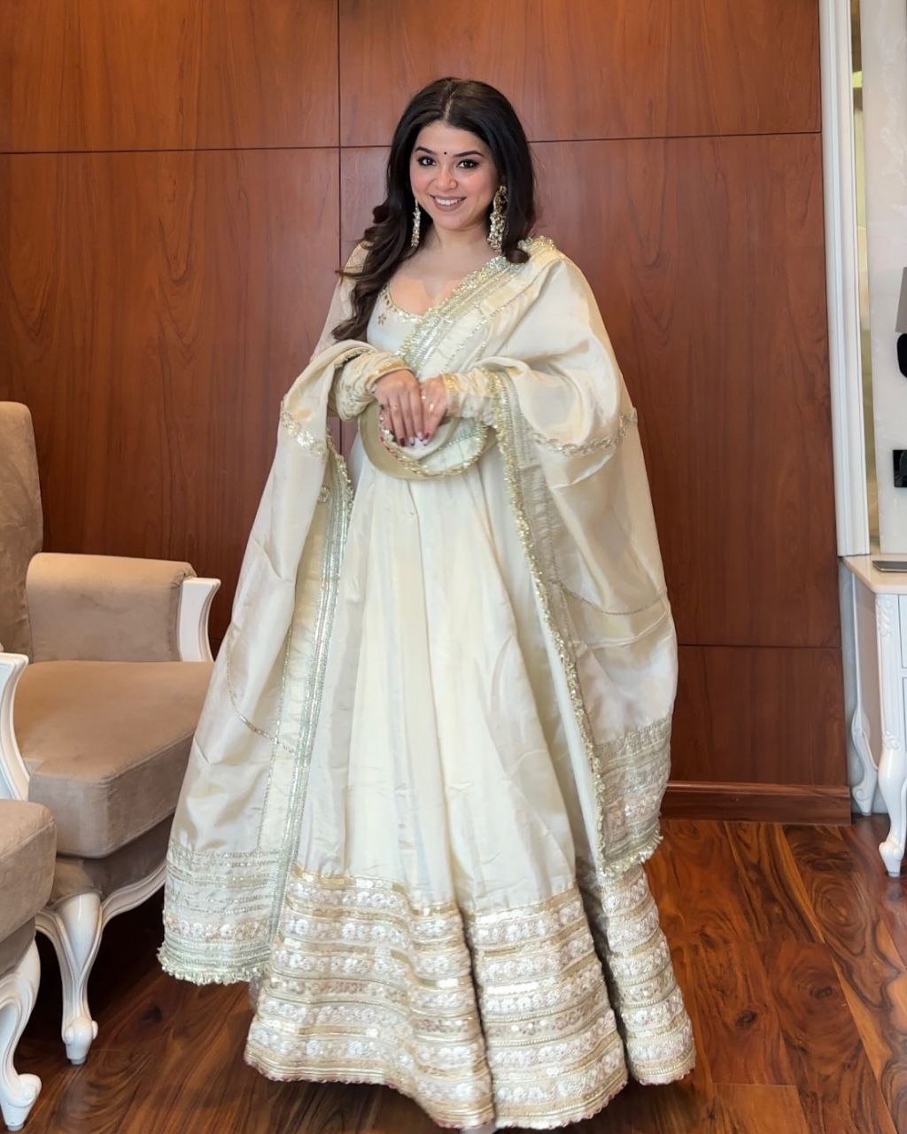 NEHA WHITE PREMIUM ANARKALI SUIT SET