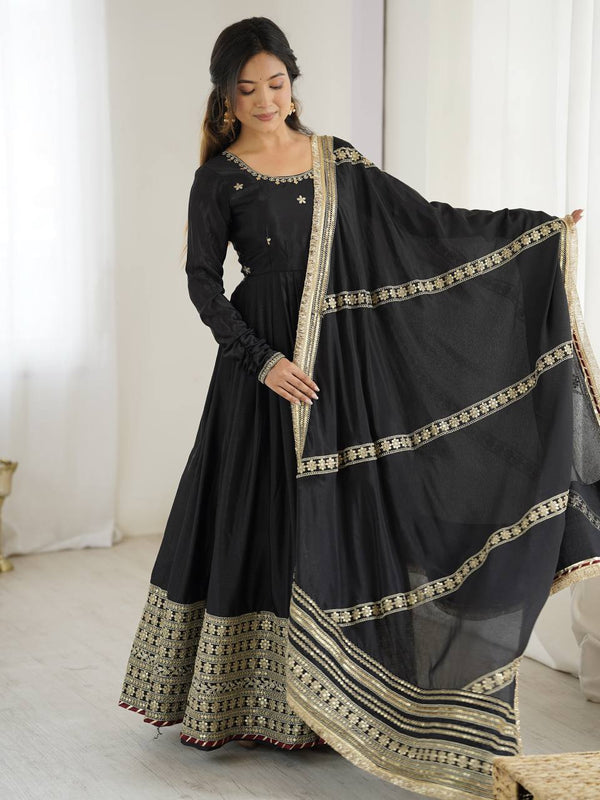 Neha Black Premium Anarkali Suit Set