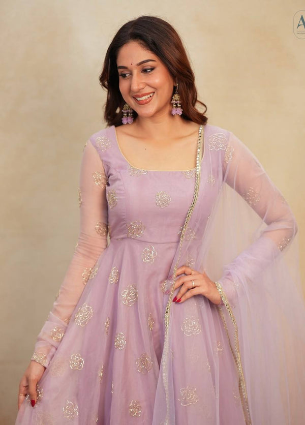 Aaira Light Purple Anarkali Suit Set