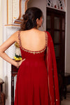 Juli Red Premium Anarkali Suit Set