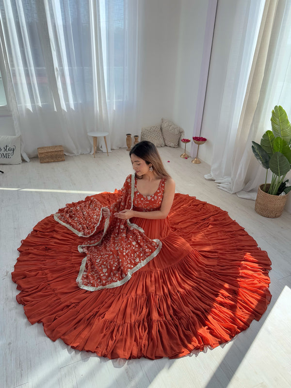 Saloni Mustured Georgette Designer Anarkali Gown