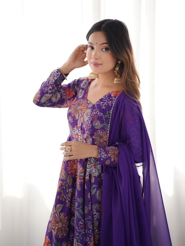 Nilam Purple Kediya Style Designer Plazzo Pair