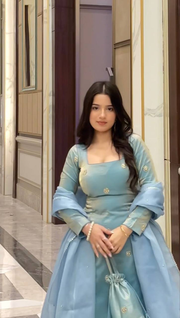 Jiya Sky Designer Anarkali Suit Set