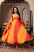 Orange Designer Bandhni Anarkali Suit Set