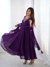 Suri Purple Embroidery Pure Georgette Anarkali Gown