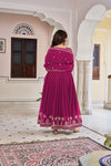 Beach Pink Faux Georgette Embroidered Suit Set