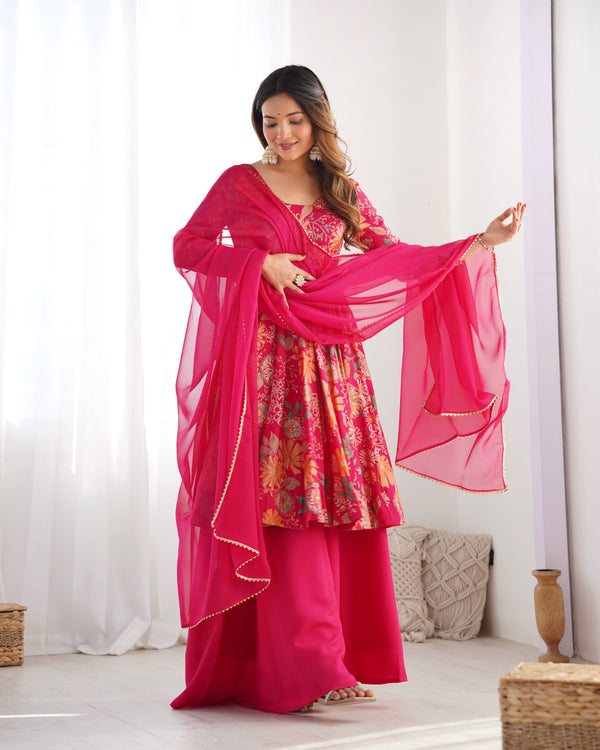 Nilam Rani Pink Kediya Style Designer Plazzo Pair