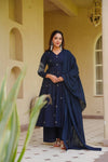 Siya Designer Navy Blue Ethnic Anarkali Suit Set
