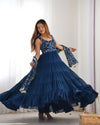 Saloni Blue Georgette Designer Anarkali Gown