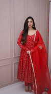 Radiant Ruby Premium Anarkali Suit Set
