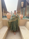 Niva Elegant Olive Green Designer Anarkali Suit Set