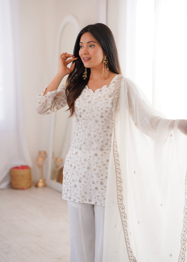Designer Teal Ethnic Suit Set with Intricate Embroidery