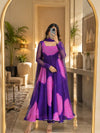 Graceful Purple And OrangeFlared Ethnic Suit Set