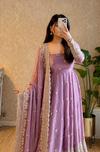 Diya Lavender Purple Embroidered Anarkali Suit Set with Designer Dupatta