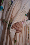 White Floral Printed Designer Anarkali Suit Set with Dupatta