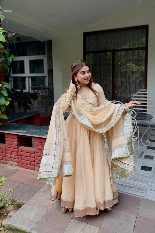 Chiku Flared Anarkali Suit Set with Dupatta
