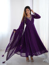 Suri Purple Embroidery Pure Georgette Anarkali Gown