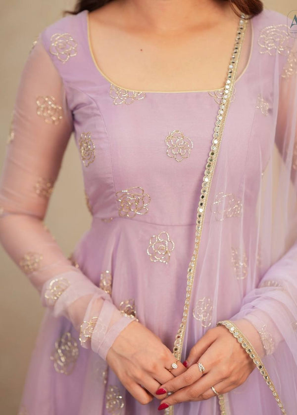 Aaira Light Purple Anarkali Suit Set