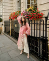 Blush Pink Floral Embroidered Straight Kurta with Pants