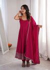 Noorani Pink Ethnic Gown with Dupatta