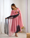 Trending Onion Pink Pure Georgette Anarkali Gown