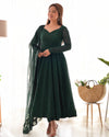 Green Embroidered Georgette Suit Set