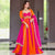 Royal Orange & Pink Embroidered Anarkali Gown with Dupatta