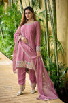 Pale Wine Suit Set with Dupatta