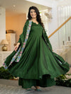 Women’s Dark Green Designer Anarkali Suit Set with Dupatta