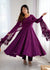 Wine Embroidery Heavy Fox Georgette Anarkali Gown