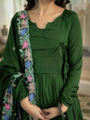 Women’s Dark Green Designer Anarkali Suit Set with Dupatta