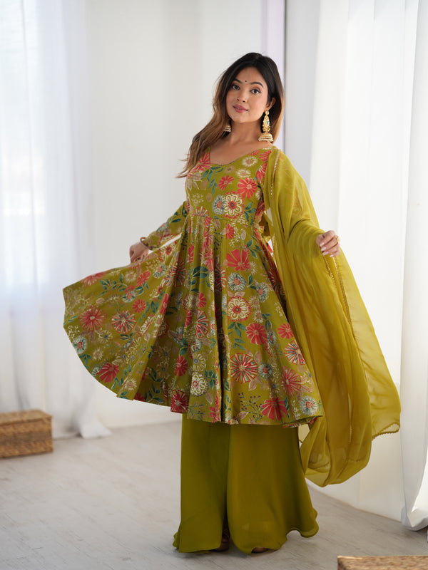 Nilam Mahendi Kediya Style Designer Plazzo Pair