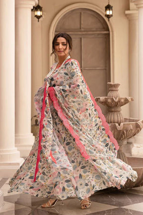 ALIYA GOWN AND DUPATTA SINON FABRIC SUIT SET LW 127