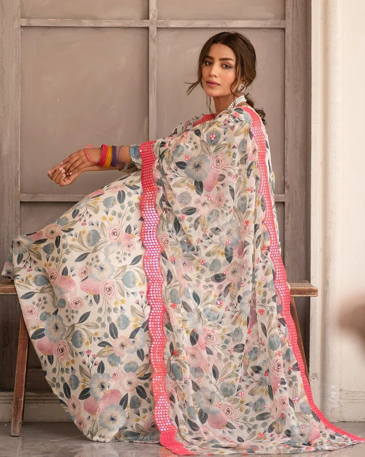 ALIYA GOWN AND DUPATTA SINON FABRIC SUIT SET LW 127