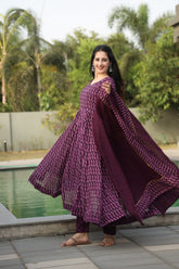 DHARANI'S WINE COLOURED ANARKALI SUIT SET SC 12