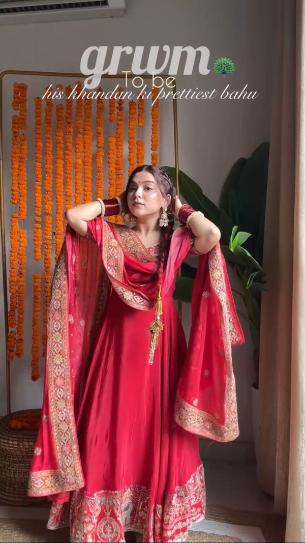 GopiPink Stylish Anarkali Suit Set