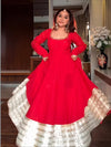 NEHA RED PREMIUM ANARKALI SUIT SET