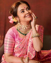Pink Silk Woven Kanjivaram Saree