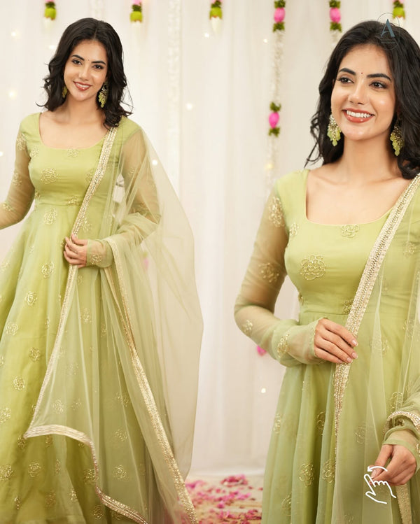 Liora Meadow Gleam Anarkali Suit Set