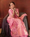 Pink Silk Woven Kanjivaram Saree