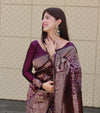 Purple Palkhi Silk Woven Kanjivaram Saree