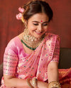 Pink Silk Woven Kanjivaram Saree