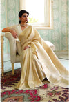 Cream Silk Woven Kanjivaram Saree